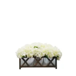 Kirkland's Home Arrangements & Greenery-Hydrangea Arrangement In Lattice Box Planter