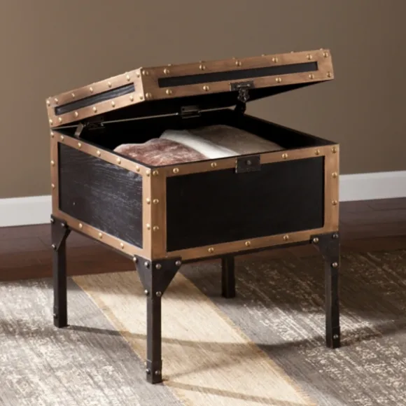 Kirkland's Home Accent & End Tables-Hypatia Travel Trunk Side Table