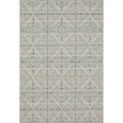 Kirkland's Home Outdoor Rugs-Ikat Diamond Light Outdoor Area Rug, 5X7
