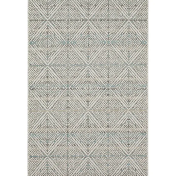 Kirkland's Home Outdoor Rugs-Ikat Diamond Light Outdoor Area Rug, 5X7