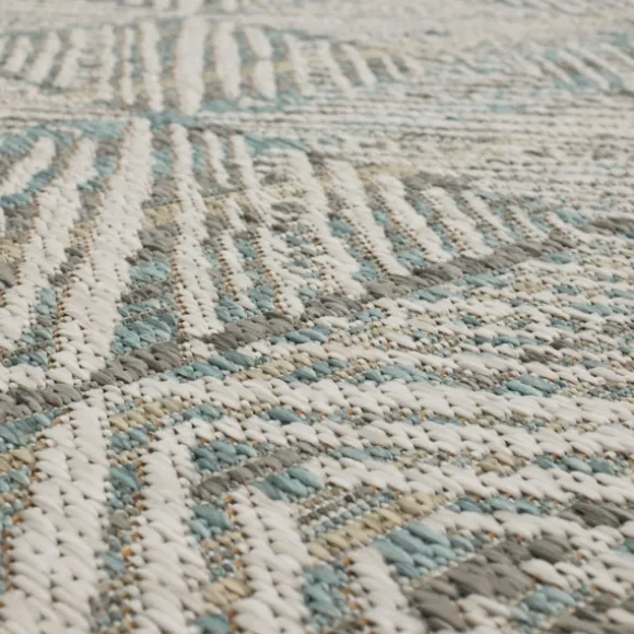 Kirkland's Home Outdoor Rugs-Ikat Diamond Light Outdoor Area Rug, 5X7