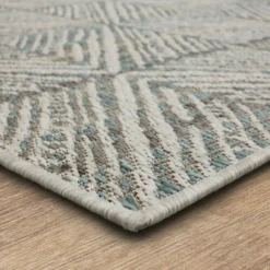 Kirkland's Home Outdoor Rugs-Ikat Diamond Light Outdoor Area Rug, 5X7