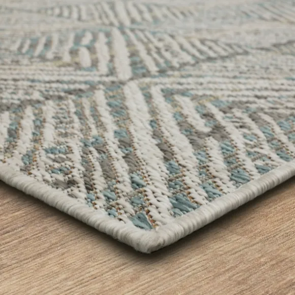 Kirkland's Home Outdoor Rugs-Ikat Diamond Light Outdoor Area Rug, 5X7