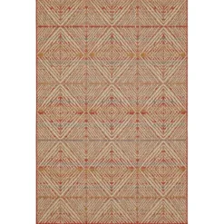 Kirkland's Home Outdoor Rugs-Ikat Diamond Sunset Outdoor Area Rug, 5X7