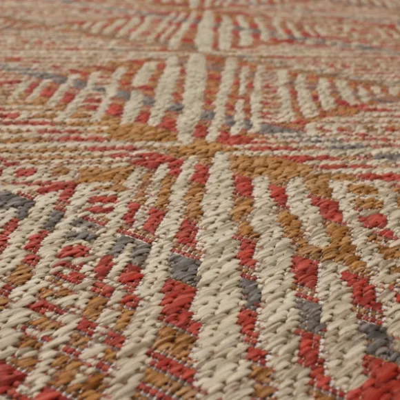 Kirkland's Home Outdoor Rugs-Ikat Diamond Sunset Outdoor Area Rug, 5X7