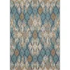 Kirkland's Home Outdoor Rugs-Ikat Scrolling Indigo Outdoor Area Rug, 5X7