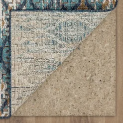 Kirkland's Home Outdoor Rugs-Ikat Scrolling Indigo Outdoor Area Rug, 5X7