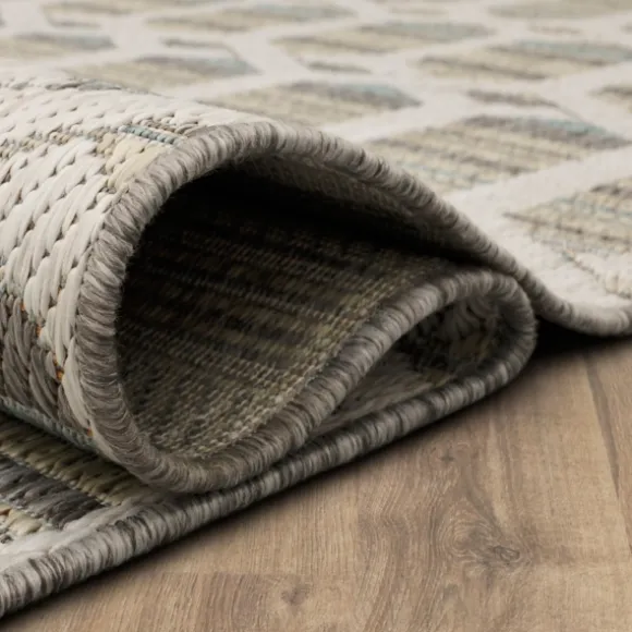 Kirkland's Home Outdoor Rugs-Ikat Vibrant Tan Outdoor Area Rug, 5X7