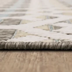 Kirkland's Home Outdoor Rugs-Ikat Vibrant Tan Outdoor Area Rug, 5X7