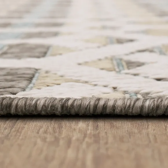 Kirkland's Home Outdoor Rugs-Ikat Vibrant Tan Outdoor Area Rug, 5X7