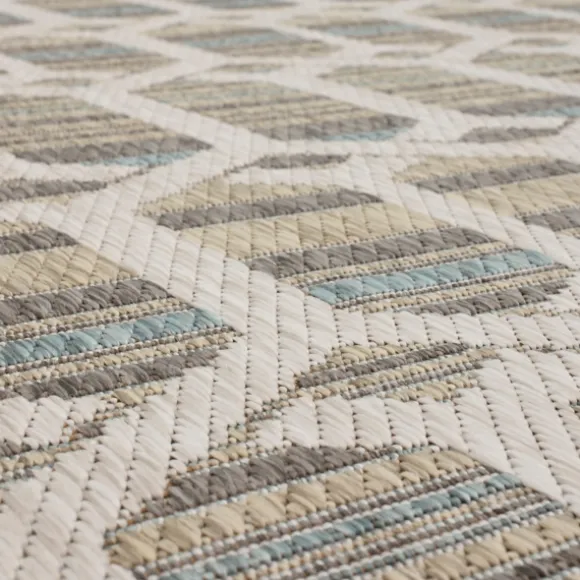 Kirkland's Home Outdoor Rugs-Ikat Vibrant Tan Outdoor Area Rug, 5X7