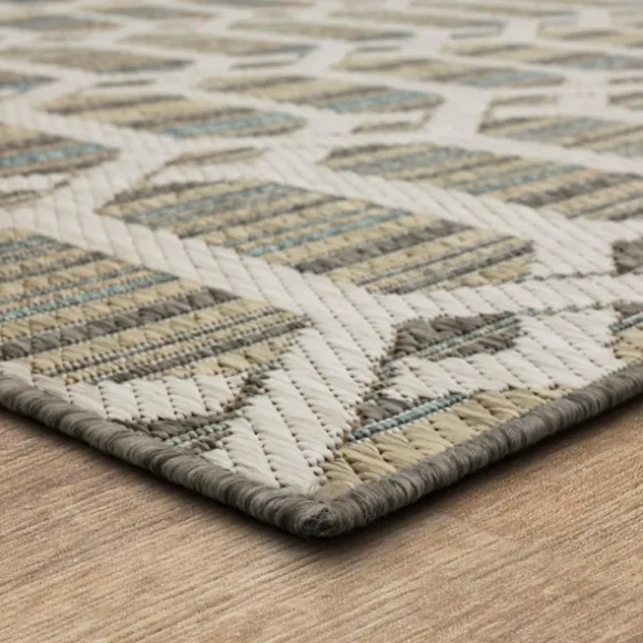 Kirkland's Home Outdoor Rugs-Ikat Vibrant Tan Outdoor Area Rug, 5X7