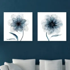 Kirkland's Home Canvas Art-Indigo Bloom Canvas Art Prints, Set Of 2
