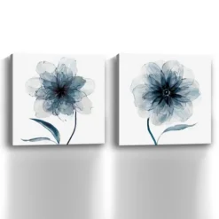 Kirkland's Home Canvas Art-Indigo Bloom Canvas Art Prints, Set Of 2