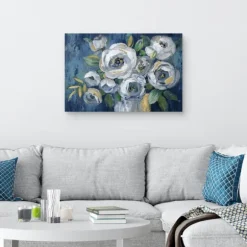 Kirkland's Home Canvas Art-Indigo Touch Of Gold Canvas Art Print, 36X24 In.