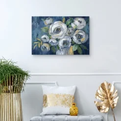 Kirkland's Home Canvas Art-Indigo Touch Of Gold Canvas Art Print, 36X24 In.