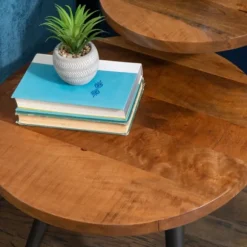 Kirkland's Home Accent & End Tables-Industrial Two-Tiered Gunmetal Accent Table