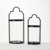 Kirkland's Home Lanterns-Iron And Glass Svelte Lanterns, Set Of 2