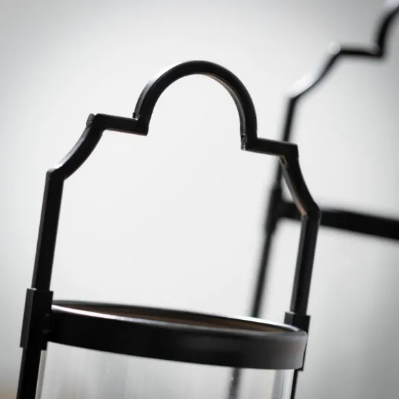 Kirkland's Home Lanterns-Iron And Glass Svelte Lanterns, Set Of 2