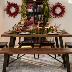 Kirkland's Home Dining Tables-Ivan Wood And Metal Dining Table