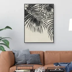 Kirkland's Home Canvas Art-Ivory And Black Palms Canvas Art Print