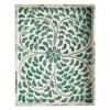 Kirkland's Home Decorative Trays-Ivory And Clover Mosaic Capiz Shell Tray, 15 In.