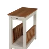Kirkland's Home Accent & End Tables-Ivory And Natural Wood Magazine Shelf Accent Table