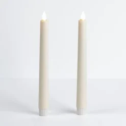 Kirkland's Home Candles-Ivory Led Soft Flame Taper Candles, Set Of 2