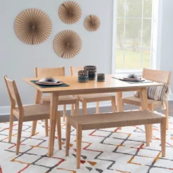 Kirkland's Home Dining Tables-Judith Natural Woven Rope 6-Pc. Dining Set