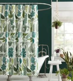 Kirkland's Home Shower Curtains-Justina Blakeney Green Jardin Shower Curtain