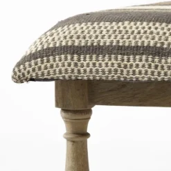 Kirkland's Home Benches & Ottomans-Jute Striped Natural Wood Bench