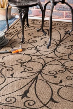 Kirkland's Home Outdoor Rugs-Kathleen Scroll Outdoor Area Rug, 5X7