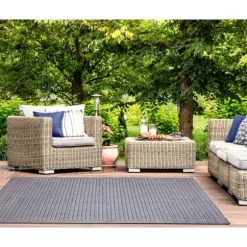 Kirkland's Home Outdoor Rugs-Kaya Navy Gradient Indoor/Outdoor Area Rug, 6X9