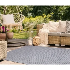 Kirkland's Home Outdoor Rugs-Kaya Navy Gradient Indoor/Outdoor Area Rug, 6X9