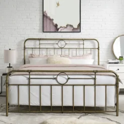 Kirkland's Home Beds & Headboards-King Size Bronze Pipe Bed Frame