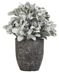 Kirkland's Home Arrangements & Greenery-Lamb'S Ear Arrangement In Textured Black Planter