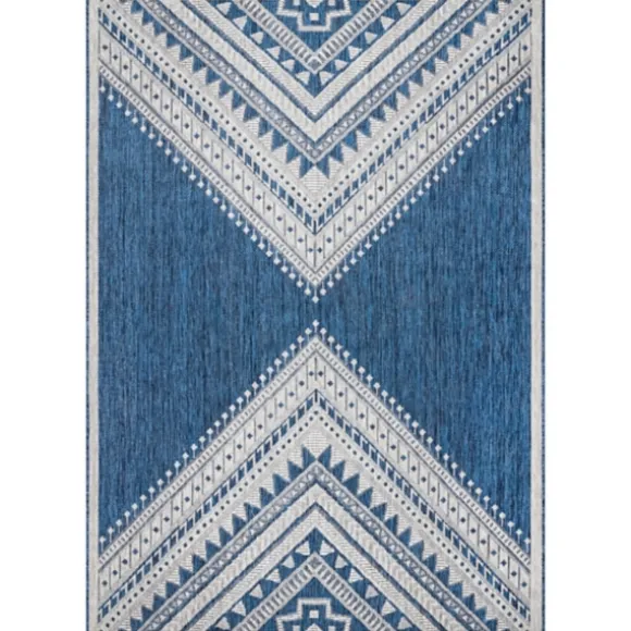 Kirkland's Home Outdoor Rugs-Landy Blue Aztec Outdoor Rug, 8X10