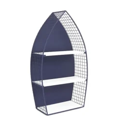 Kirkland's Home Shelves-Large Navy And White Rowboat Bookshelf, 30 In.