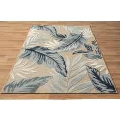 Kirkland's Home Outdoor Rugs-Large Print Tropical Leaf Outdoor Area Rug, 5X7