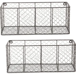 Kirkland's Home Wall Storage-Large Wall Hanging Chicken Wire Baskets, Set Of 2