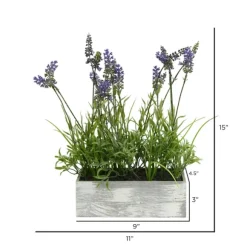 Kirkland's Home Arrangements & Greenery-Lavender Arrangement In Gray Planter Box