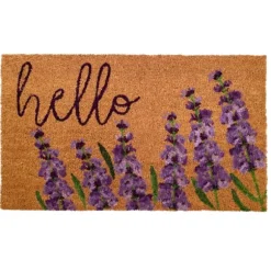 Kirkland's Home Doormats-Lavender Hello Doormat