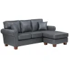 Kirkland's Home Sofas & Loveseats-Leather Rolled Arm Sectional