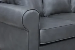 Kirkland's Home Sofas & Loveseats-Leather Rolled Arm Sectional
