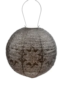 Kirkland's Home Outdoor Lighting-Led Round Taupe Outdoor Hanging Lantern