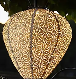 Kirkland's Home Outdoor Lighting-Led Taupe Balloon Outdoor Hanging Lantern