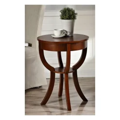Kirkland's Home Accent & End Tables-Leila Round Cherry Accent Table