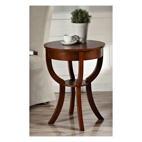 Kirkland's Home Accent & End Tables-Leila Round Cherry Accent Table