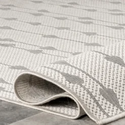 Kirkland's Home Outdoor Rugs-Lela Gray Raindrop Cascade Outdoor Rug, 5X8