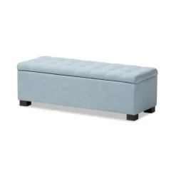Kirkland's Home Benches & Ottomans-Light Grid Tufted Upholstered Ottoman